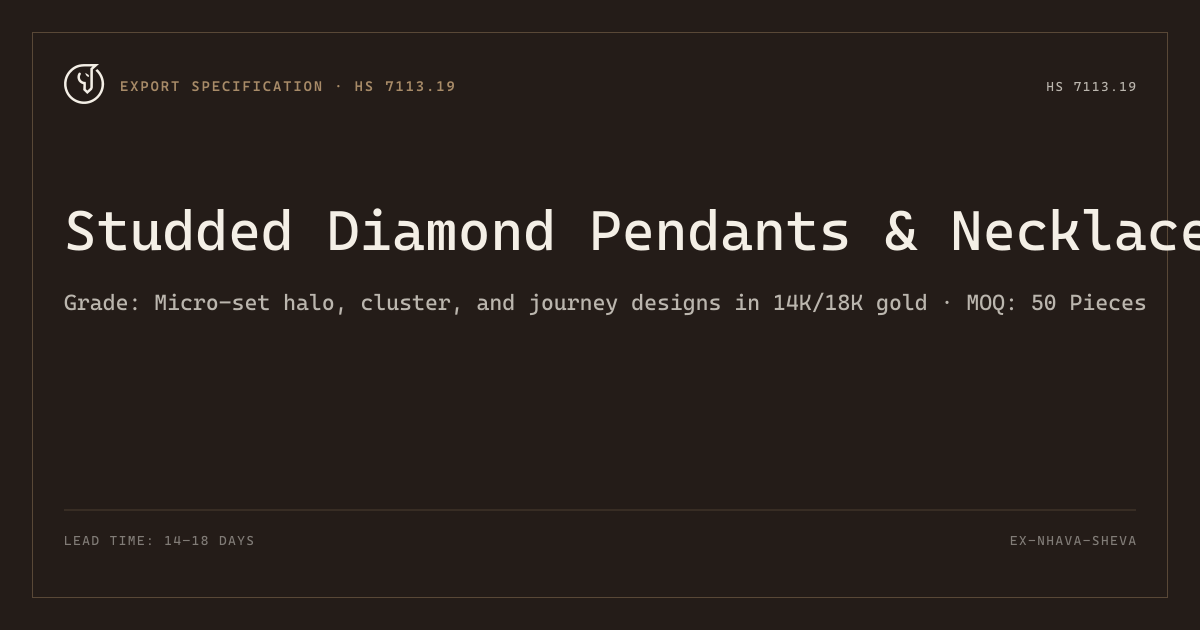Studded Diamond Pendants & Necklaces