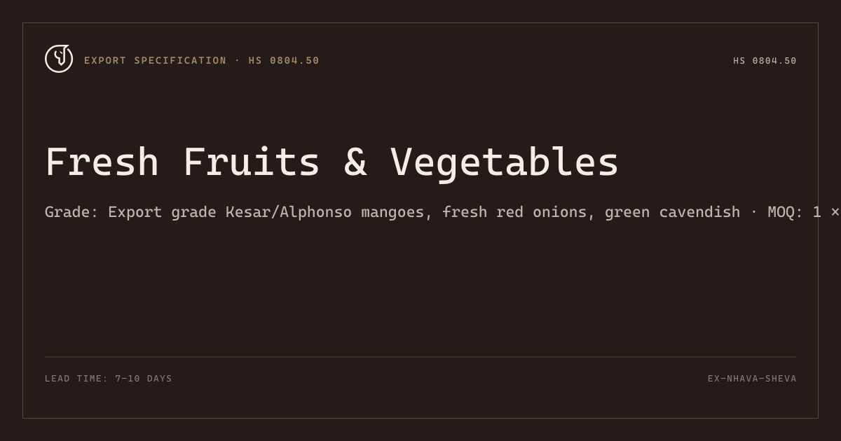 Fresh Fruits & Vegetables