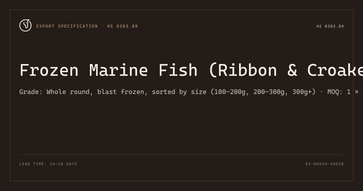 Frozen Marine Fish (Ribbon & Croaker)