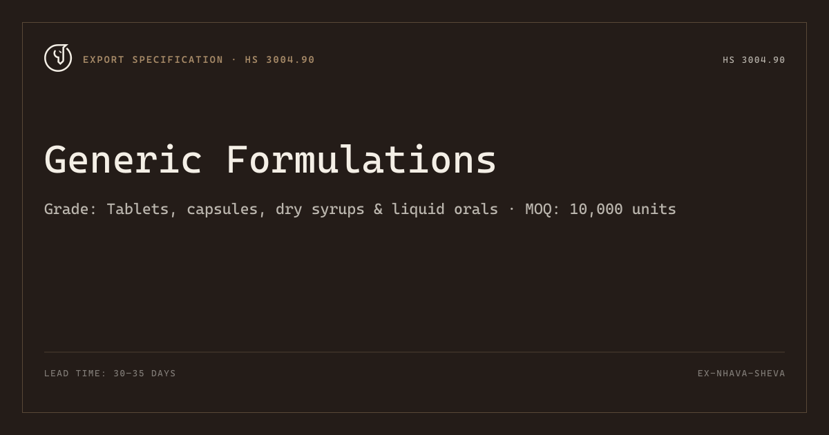 Generic Formulations