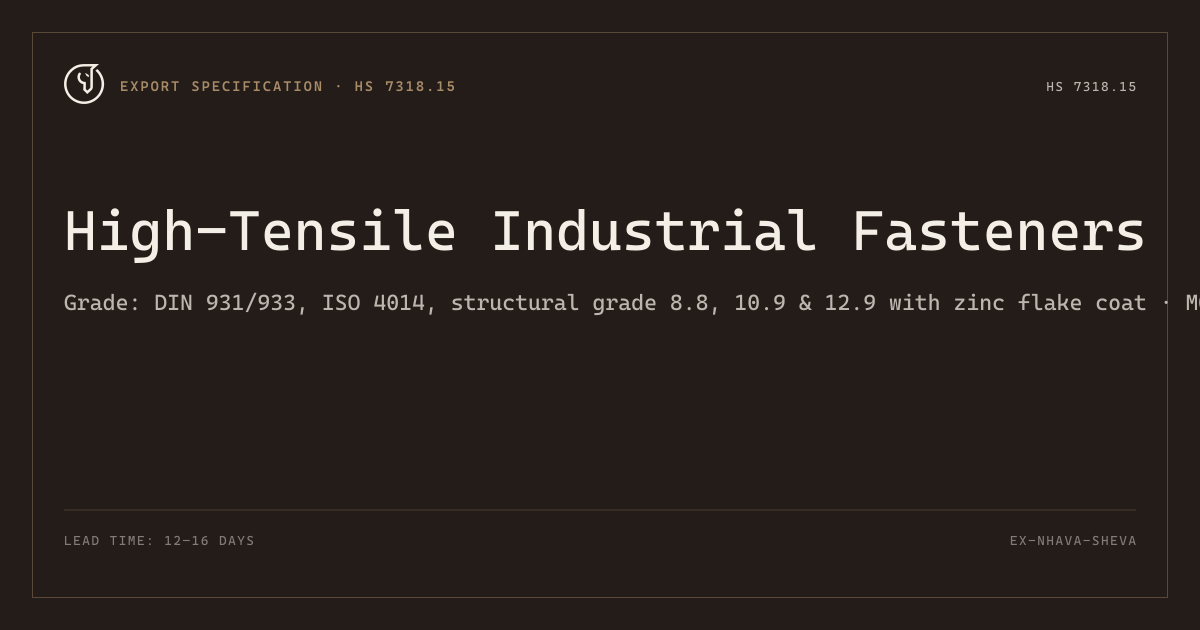 High-Tensile Industrial Fasteners
