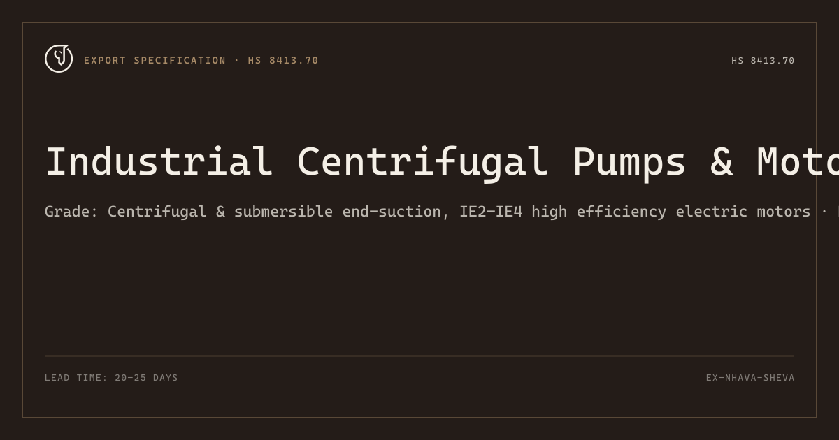 Industrial Centrifugal Pumps & Motors