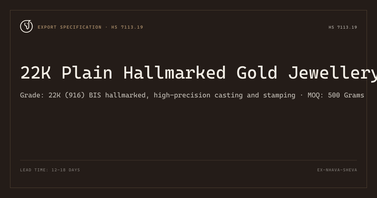 22K Plain Hallmarked Gold Jewellery