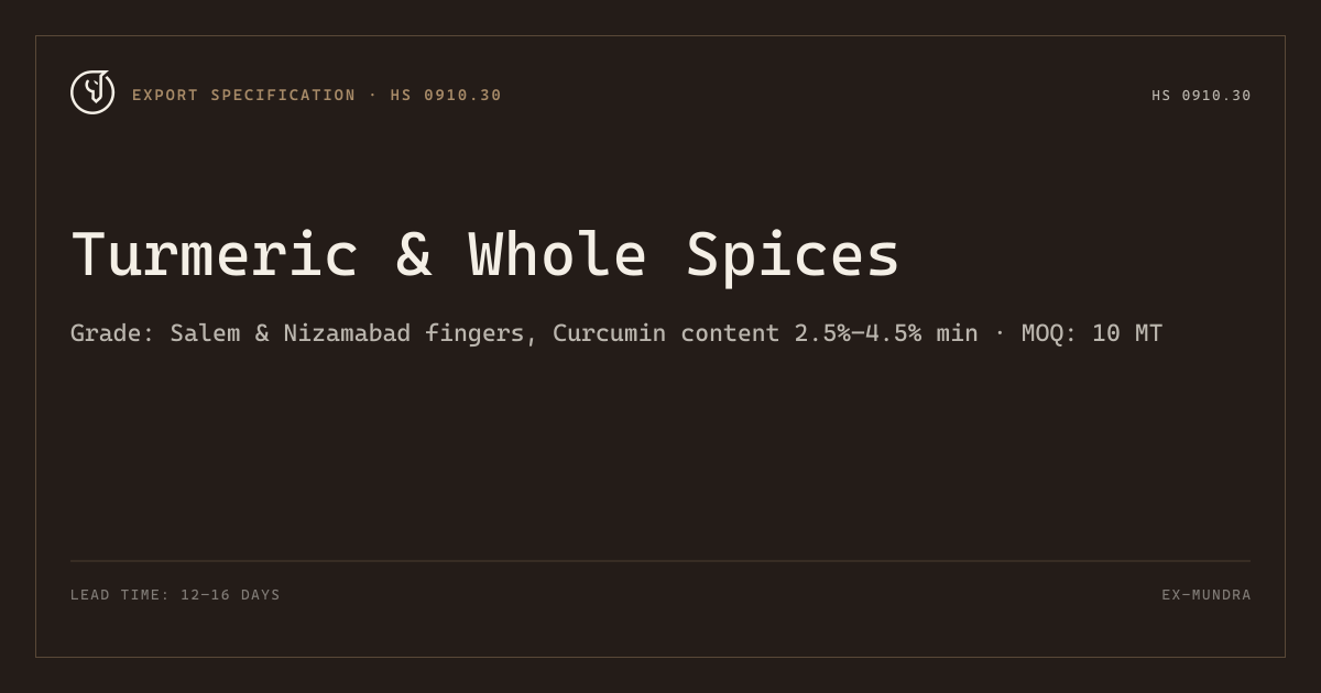 Turmeric & Whole Spices
